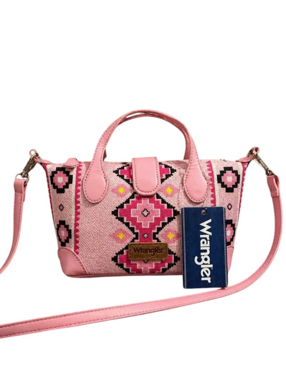 Wrangler Pink Aztec Geometric Mini Satchel Bag Crossbody Handbag